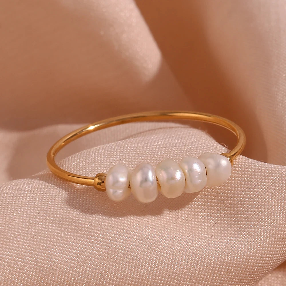 Dainty Pearl Beaded Ring
