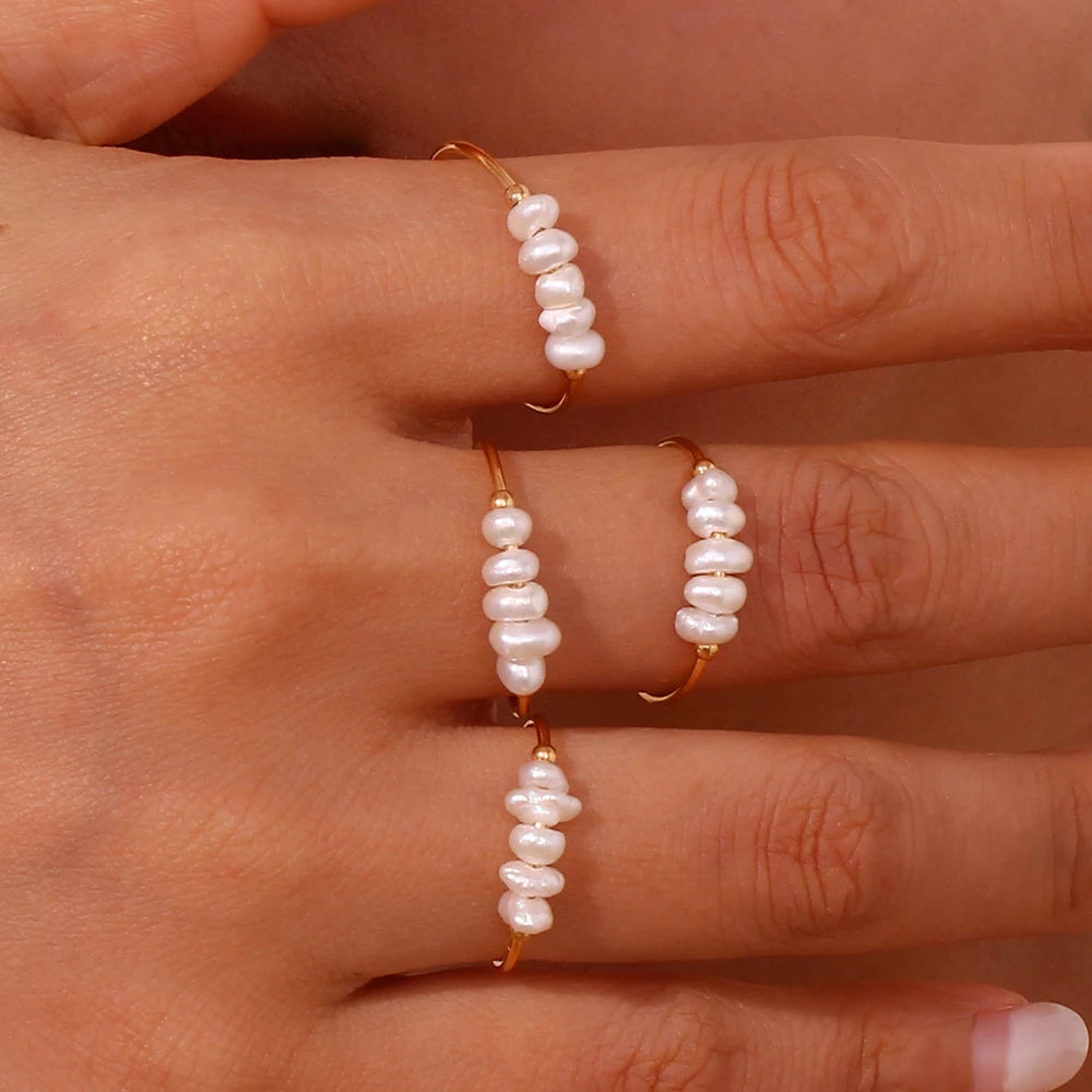 Dainty Pearl Beaded Ring