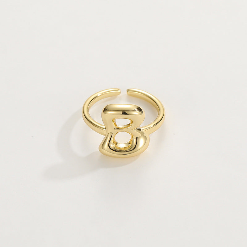 Cute Bubble Letter Initial Ring