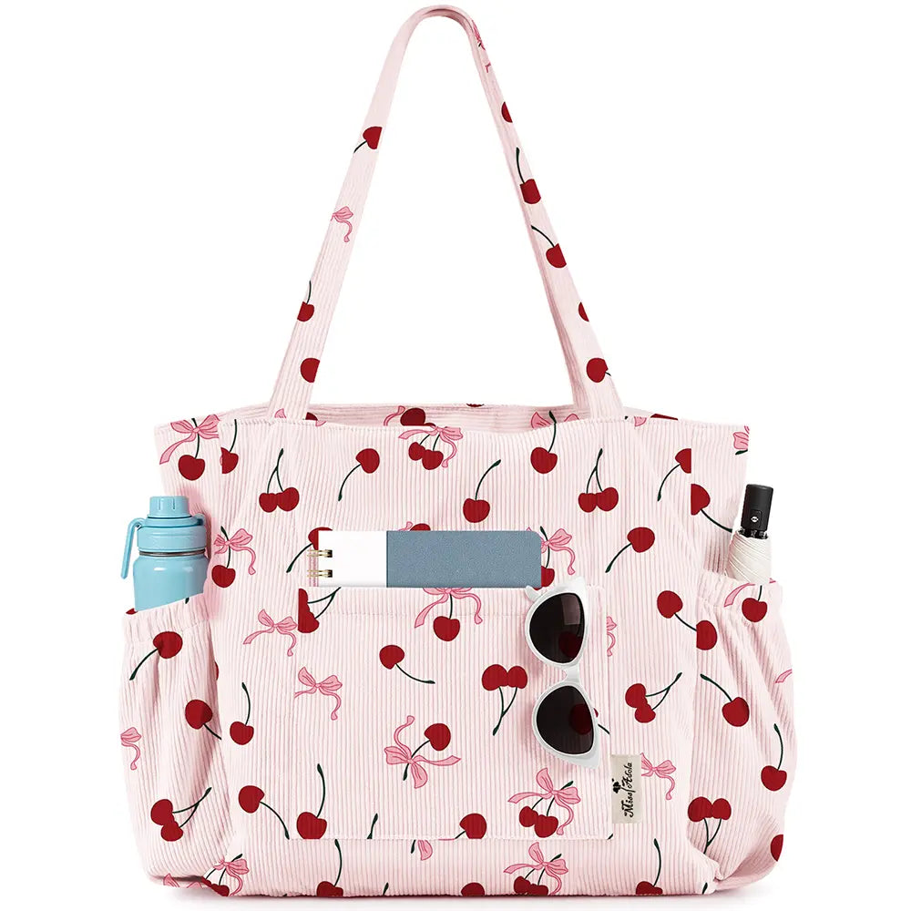 Casual Patterned Zipper Tote Bag