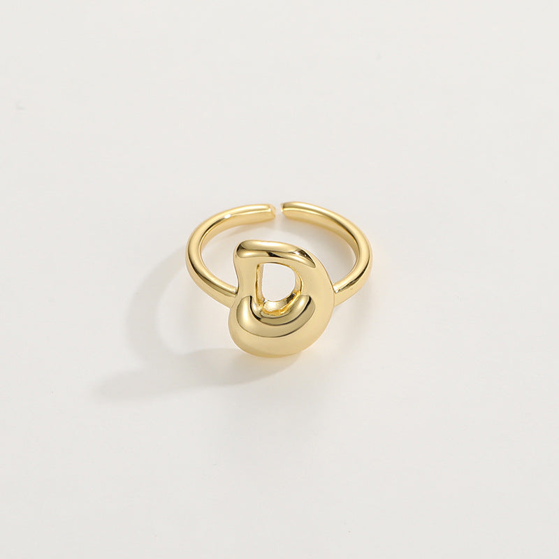 Cute Bubble Letter Initial Ring