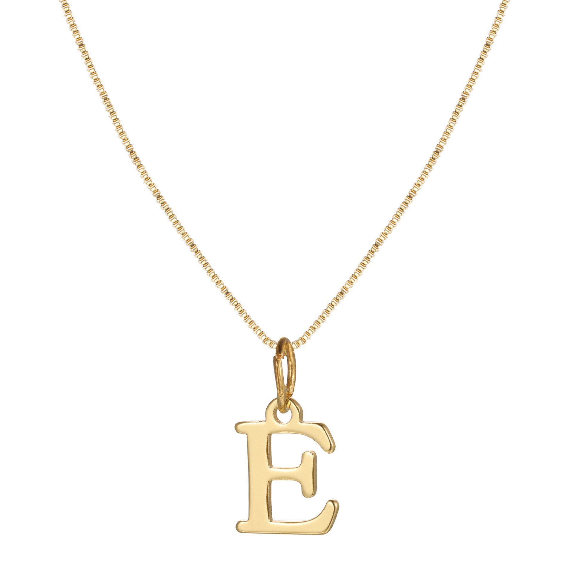 14k Minimal Serif Initial Necklace