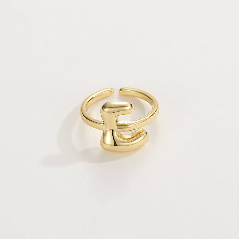 Cute Bubble Letter Initial Ring