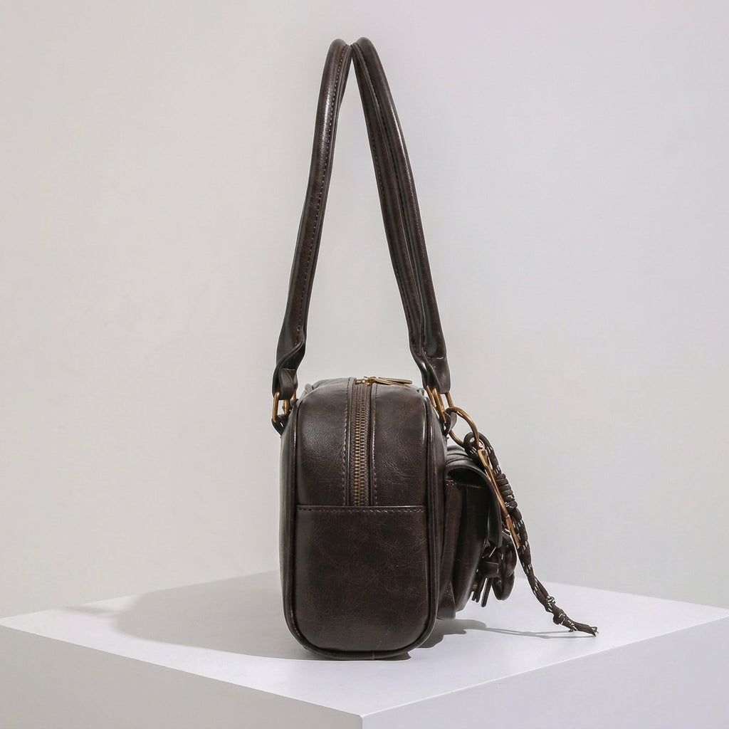 Double Front Pocket Shoulder Bag