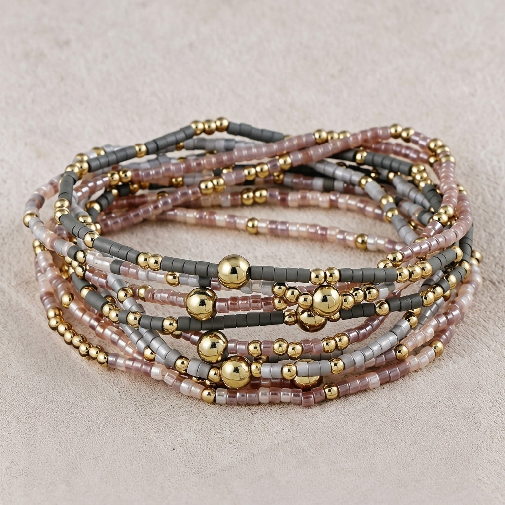 9pc Boho Beaded Bracelet Set