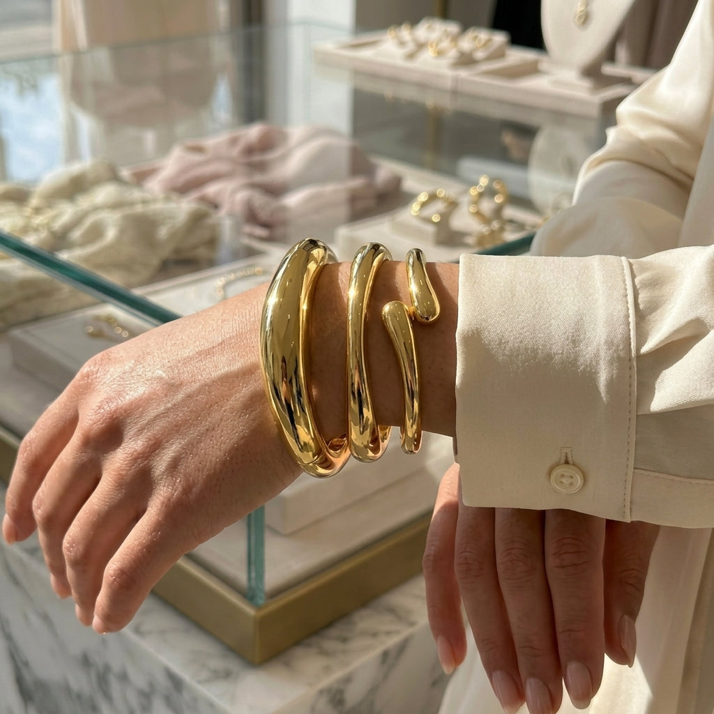 3pc Adjustable Hinge Bangle Stack