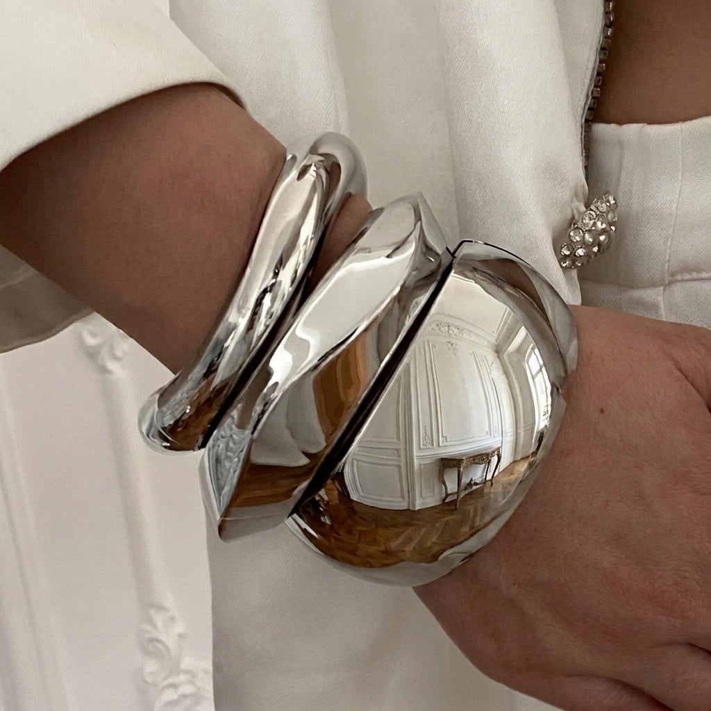 3pc Chunky Geometric Bangle Stack