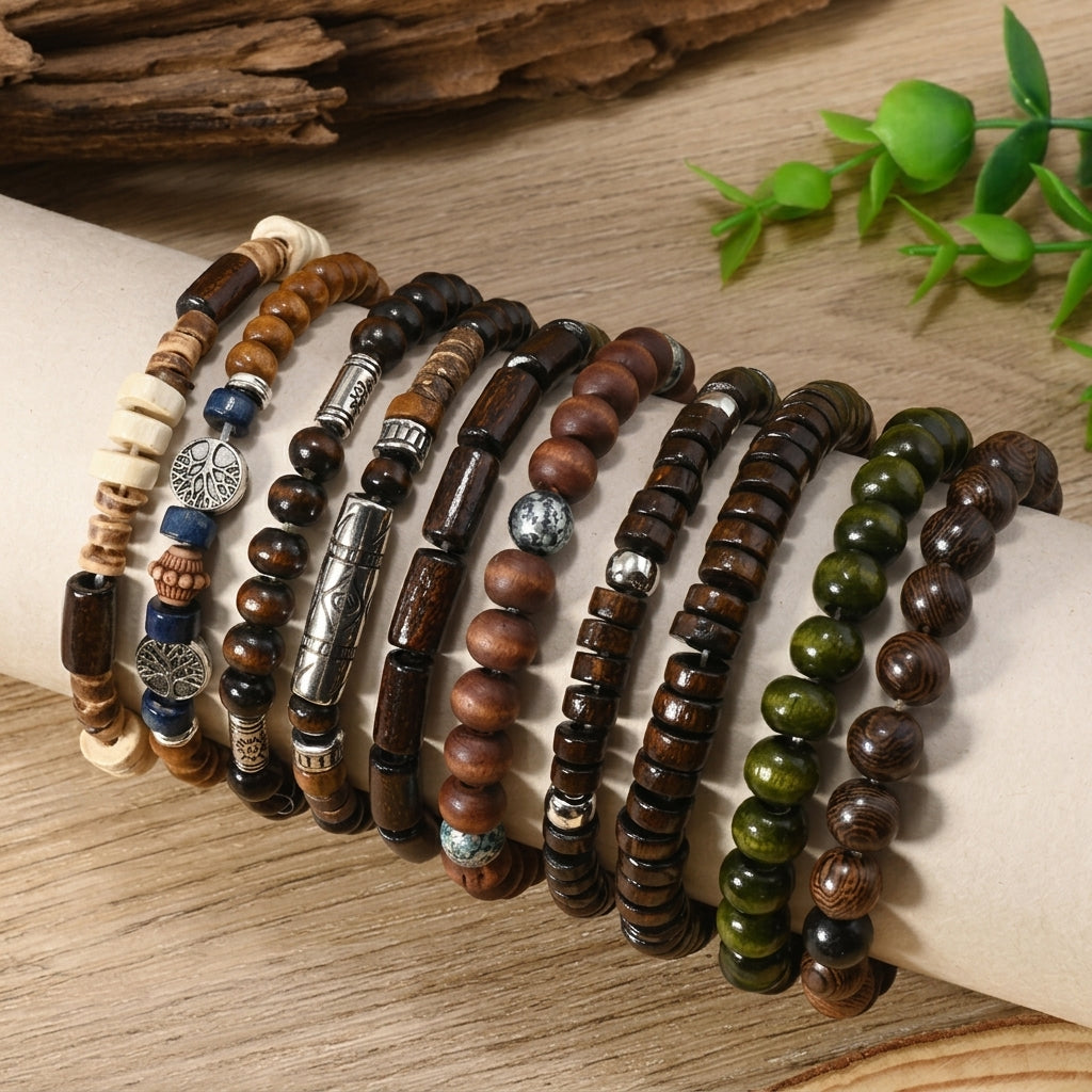 10pc Adjustable Boho Bracelet Variety Set