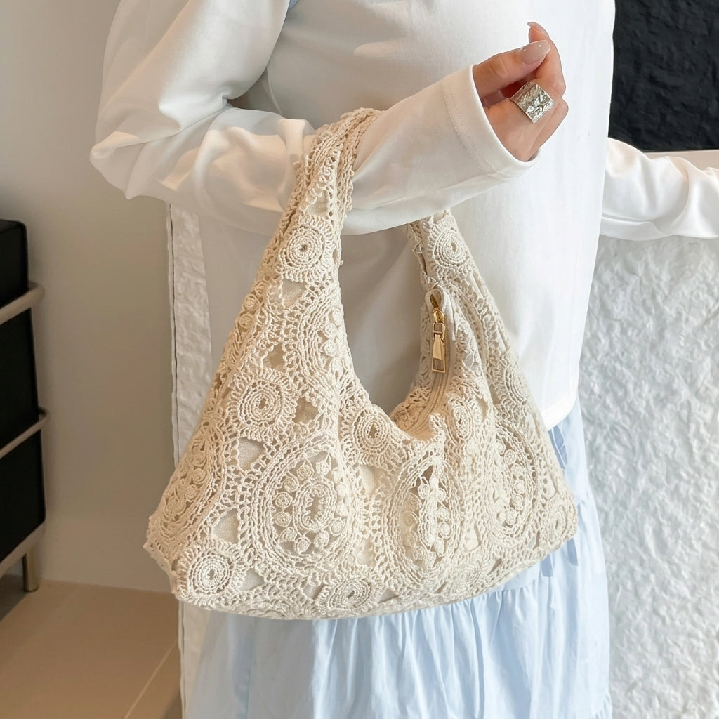 Boho Woven Floral Hand Bag