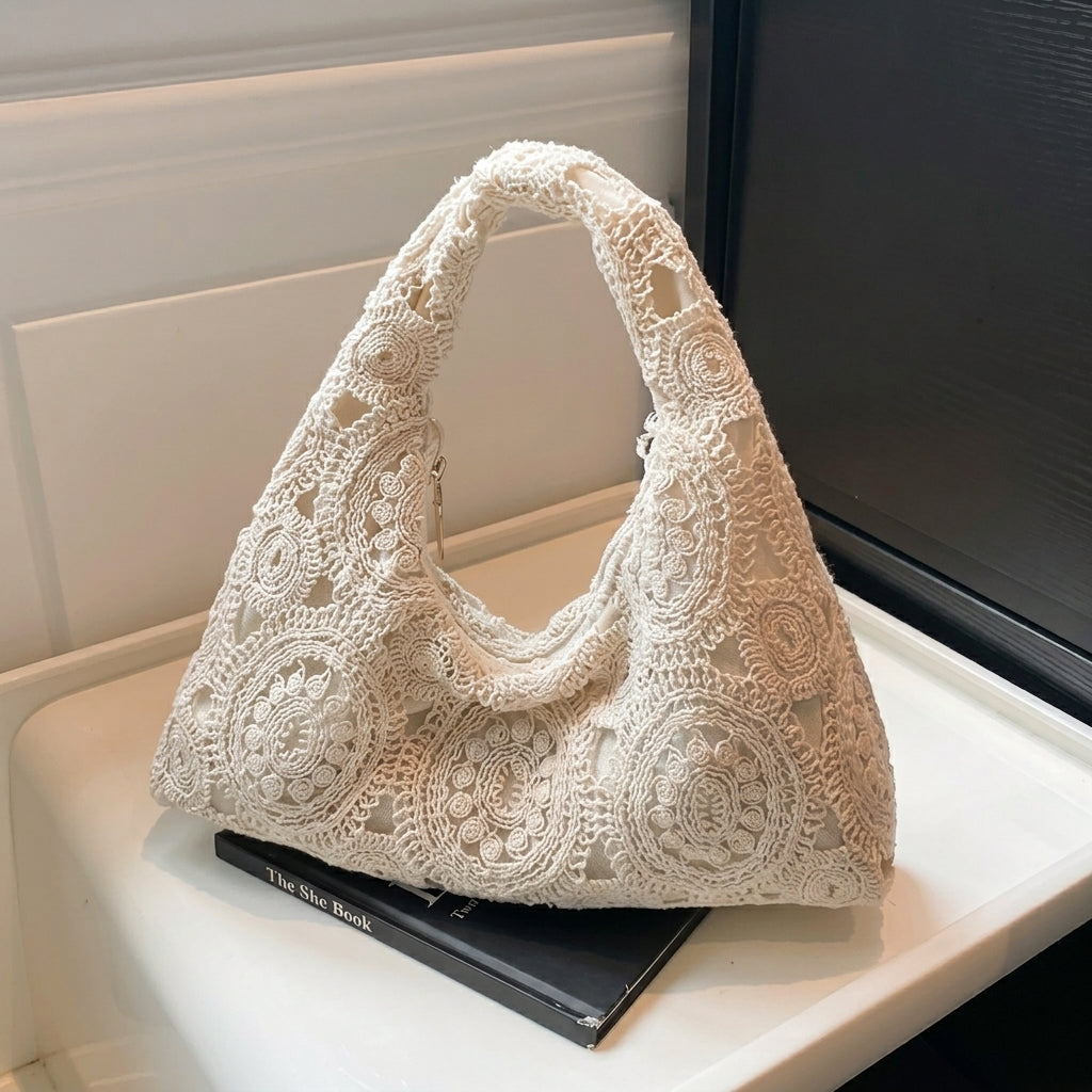 Boho Woven Floral Hand Bag