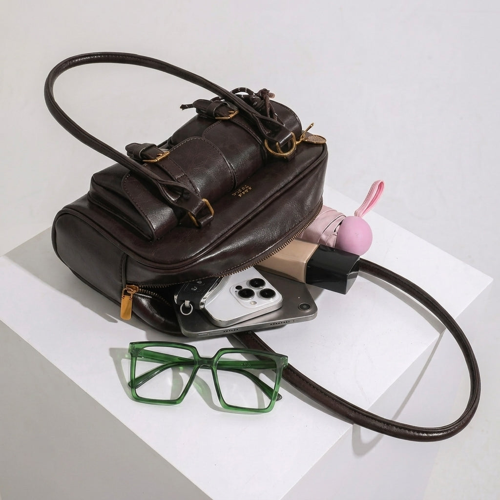 Double Front Pocket Shoulder Bag
