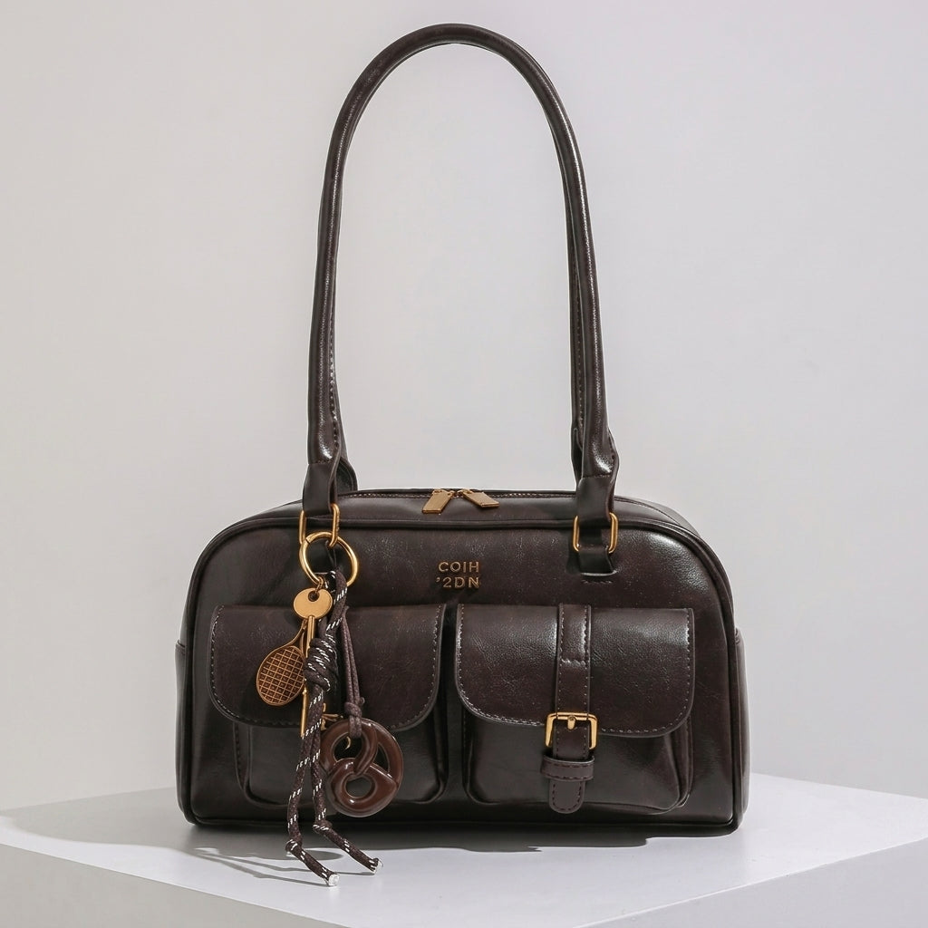 Double Front Pocket Shoulder Bag