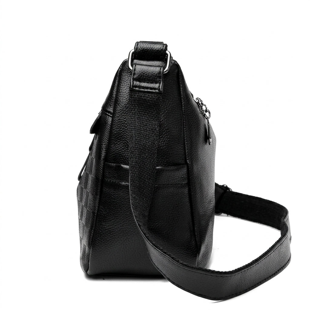 Minimal Checkered Shoulder Bag