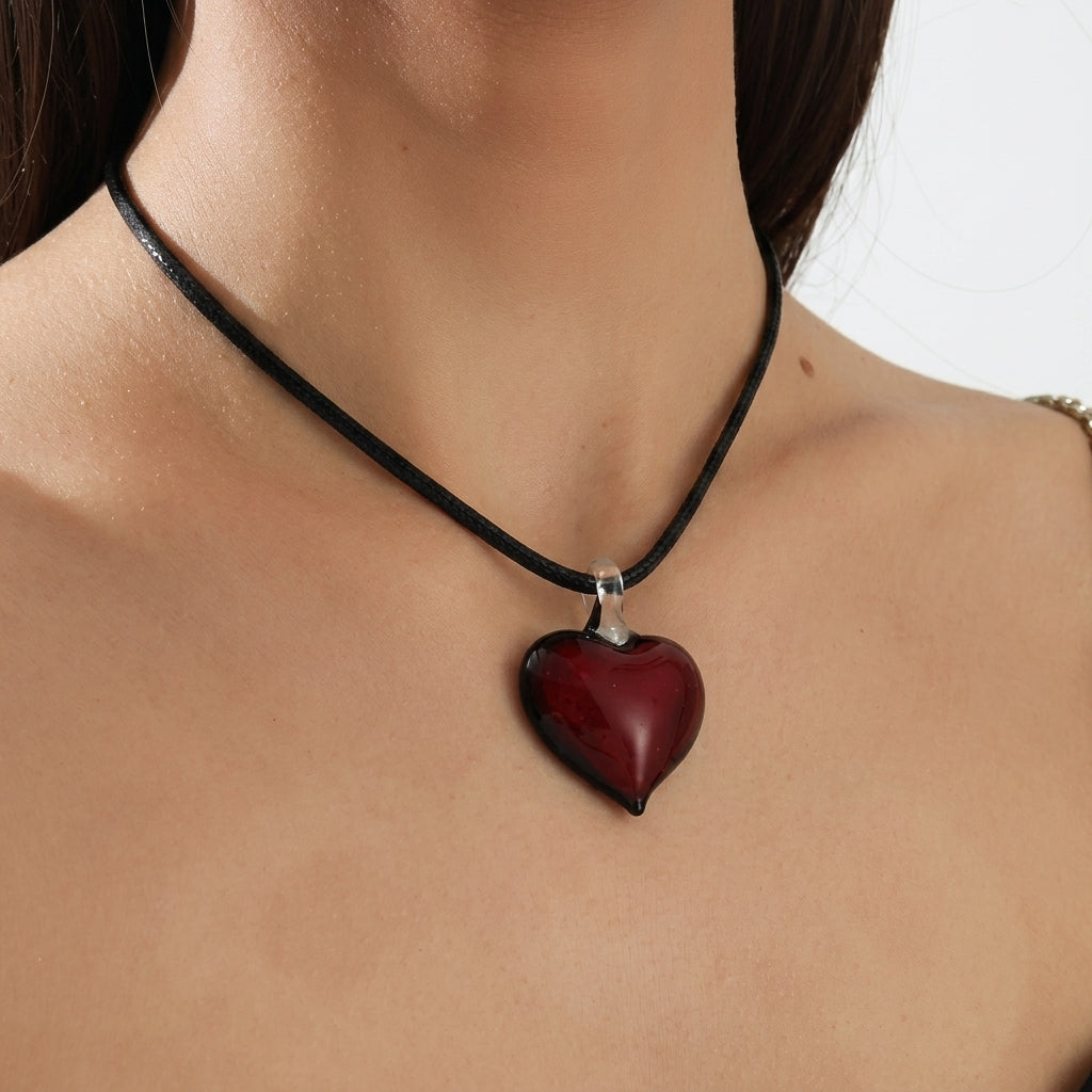Love Heart Rope Necklace