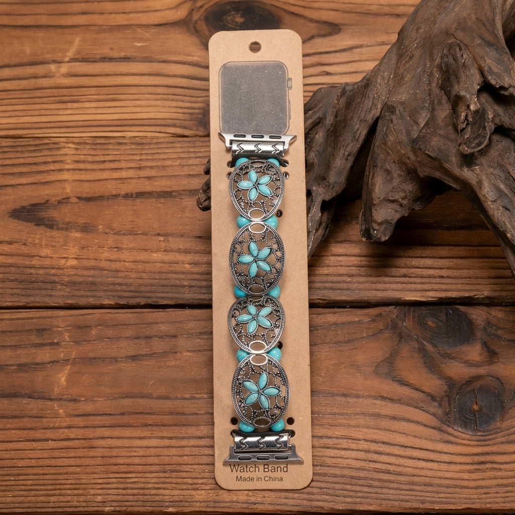 Turquoise Floral Smart Watch Band