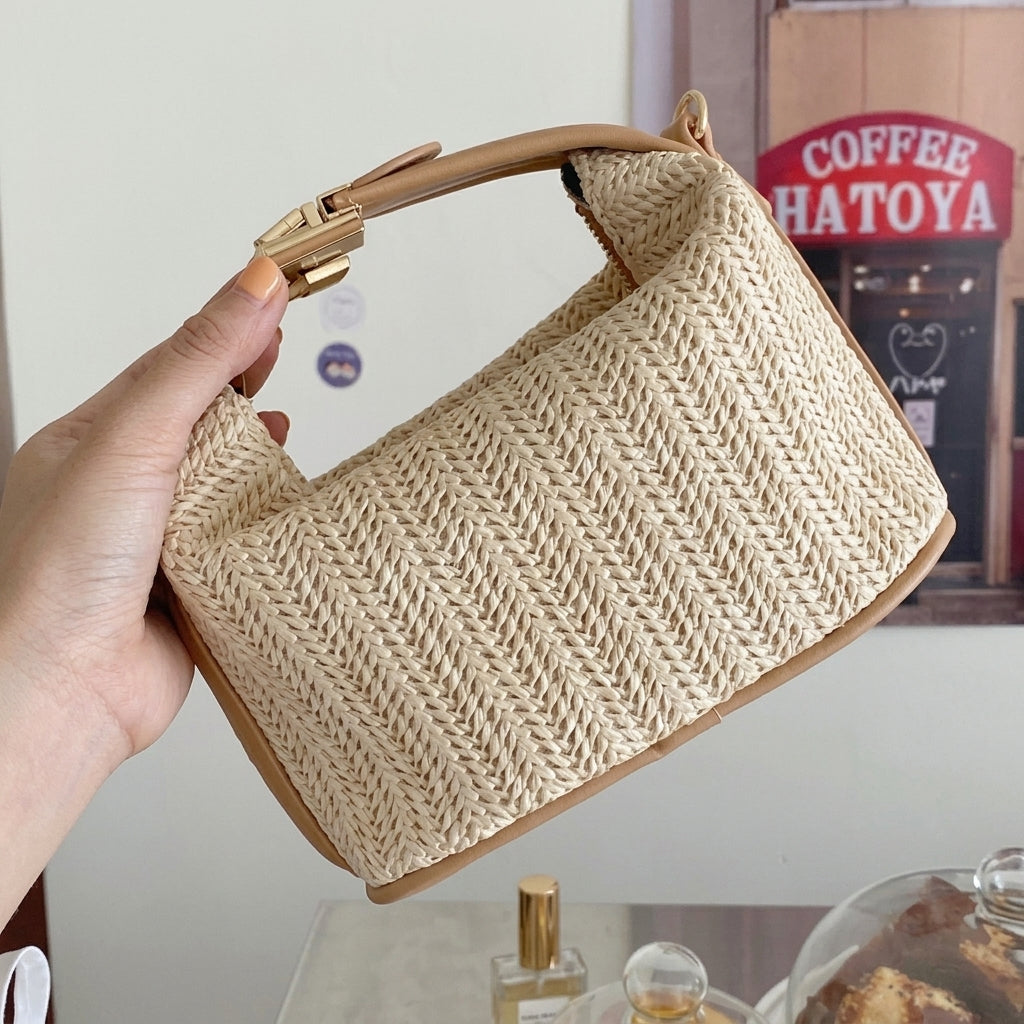 Boho Rattan Straw Cross Body Bag
