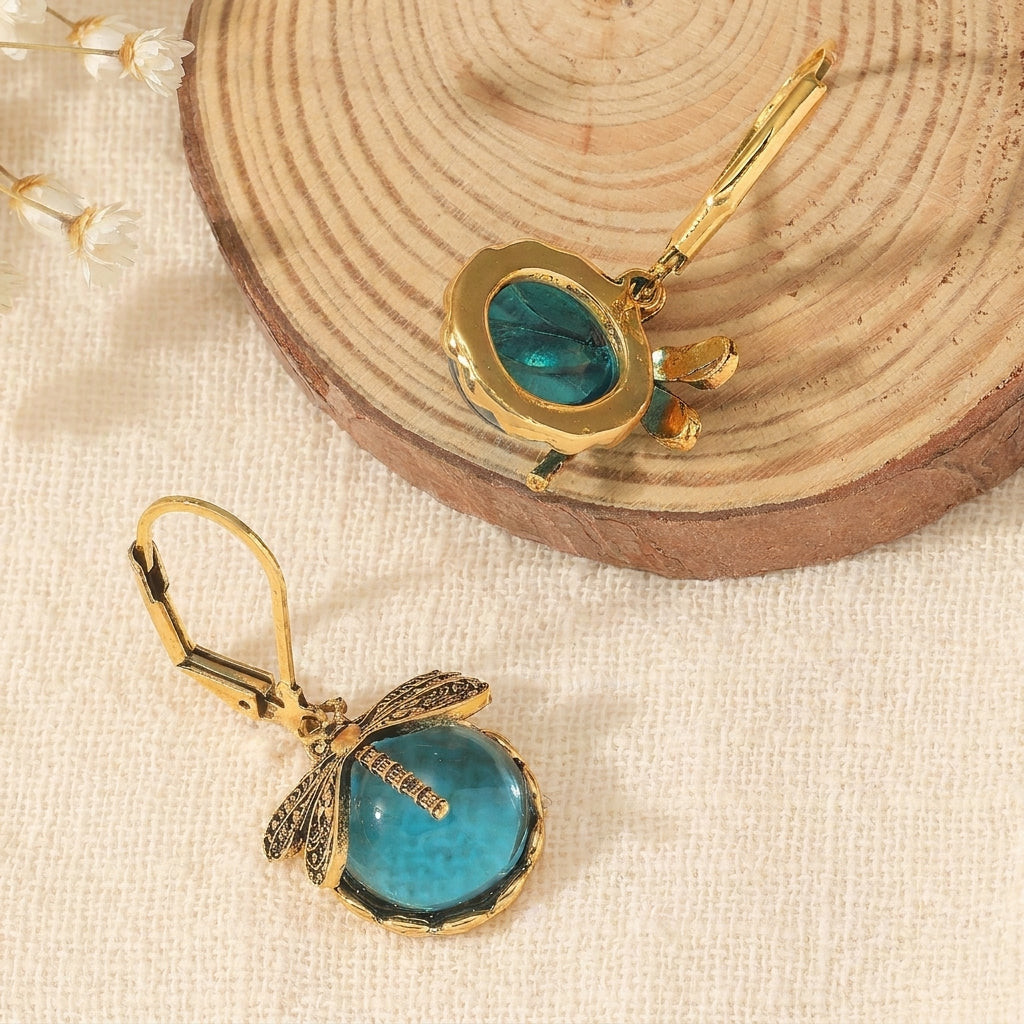 Dainty Dragonfly Crystal Earrings