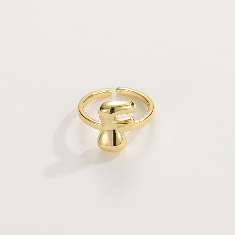 Cute Bubble Letter Initial Ring