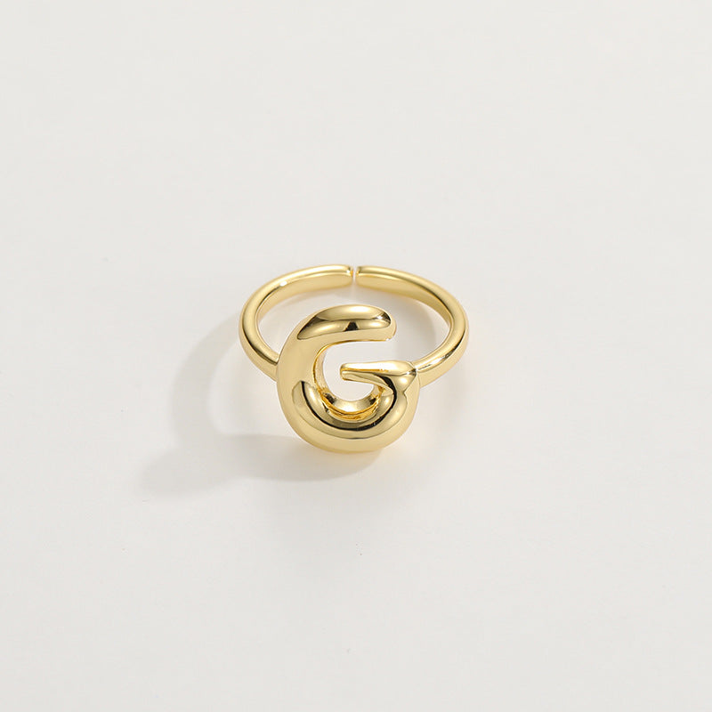 Cute Bubble Letter Initial Ring