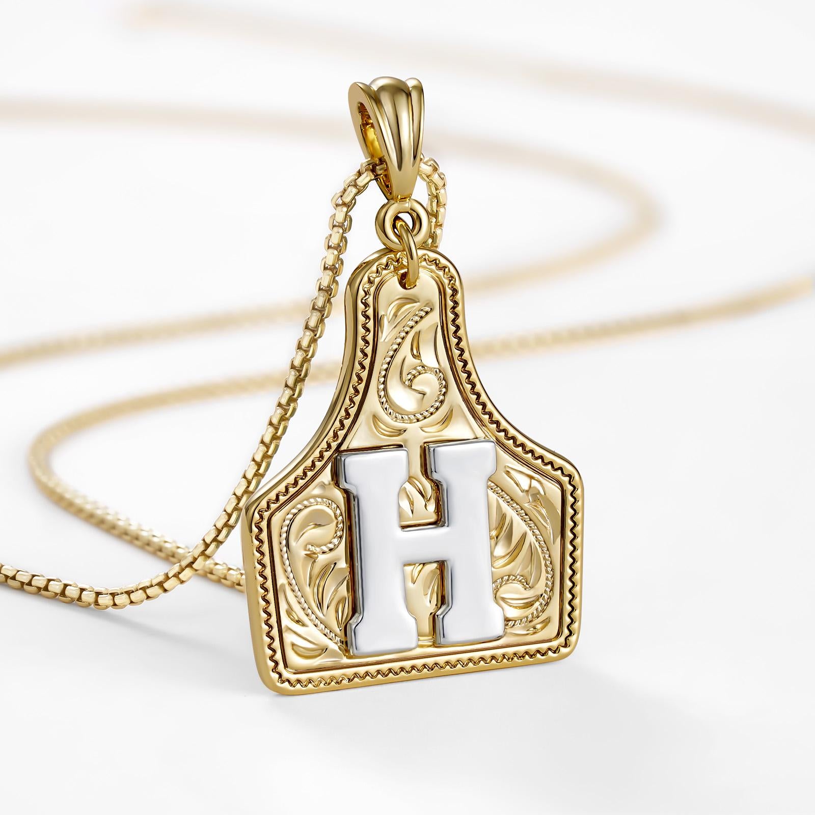 14k Elegant Cowgirl Initial Necklace