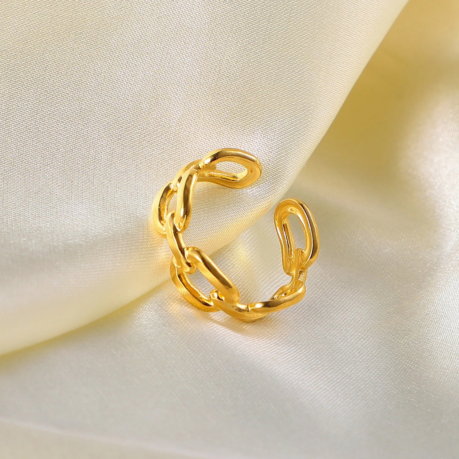 18k Adjustable Elegant Chain Linked Ring