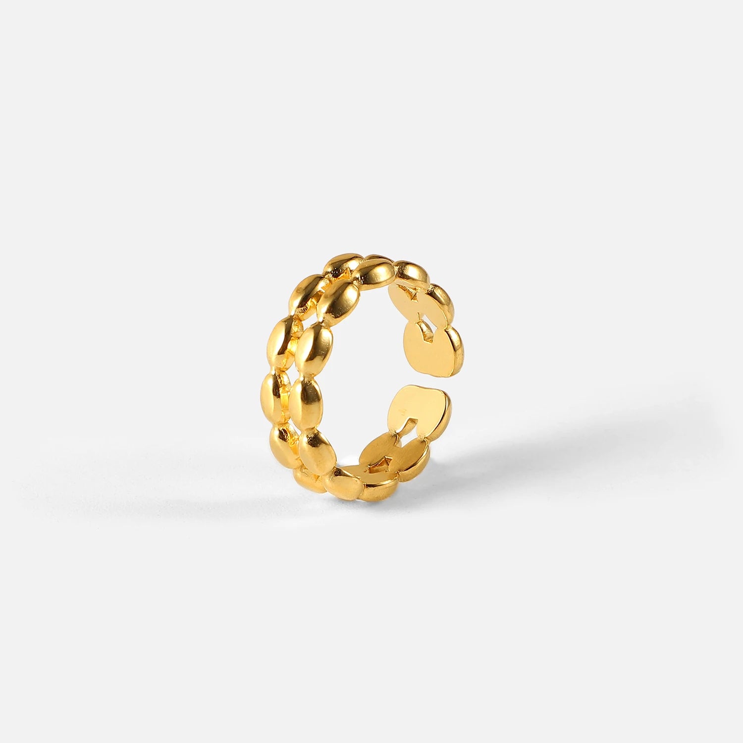 18k Oval Bead Ring