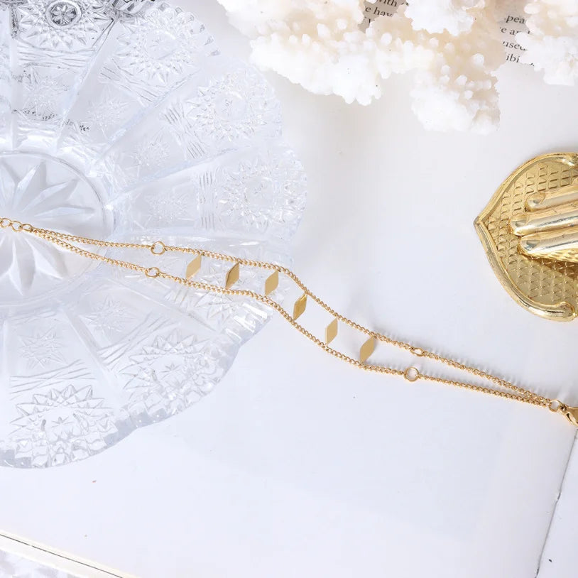 Dual Layered Threaded Diamond Bracelet