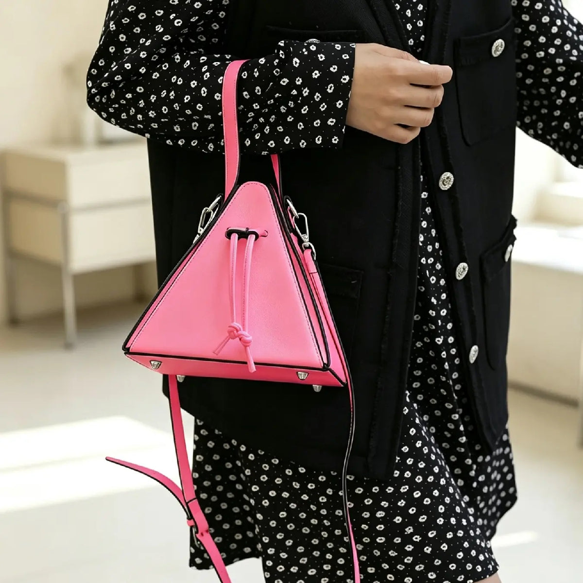 Triangle Shape Crossbody Shoulder Bag