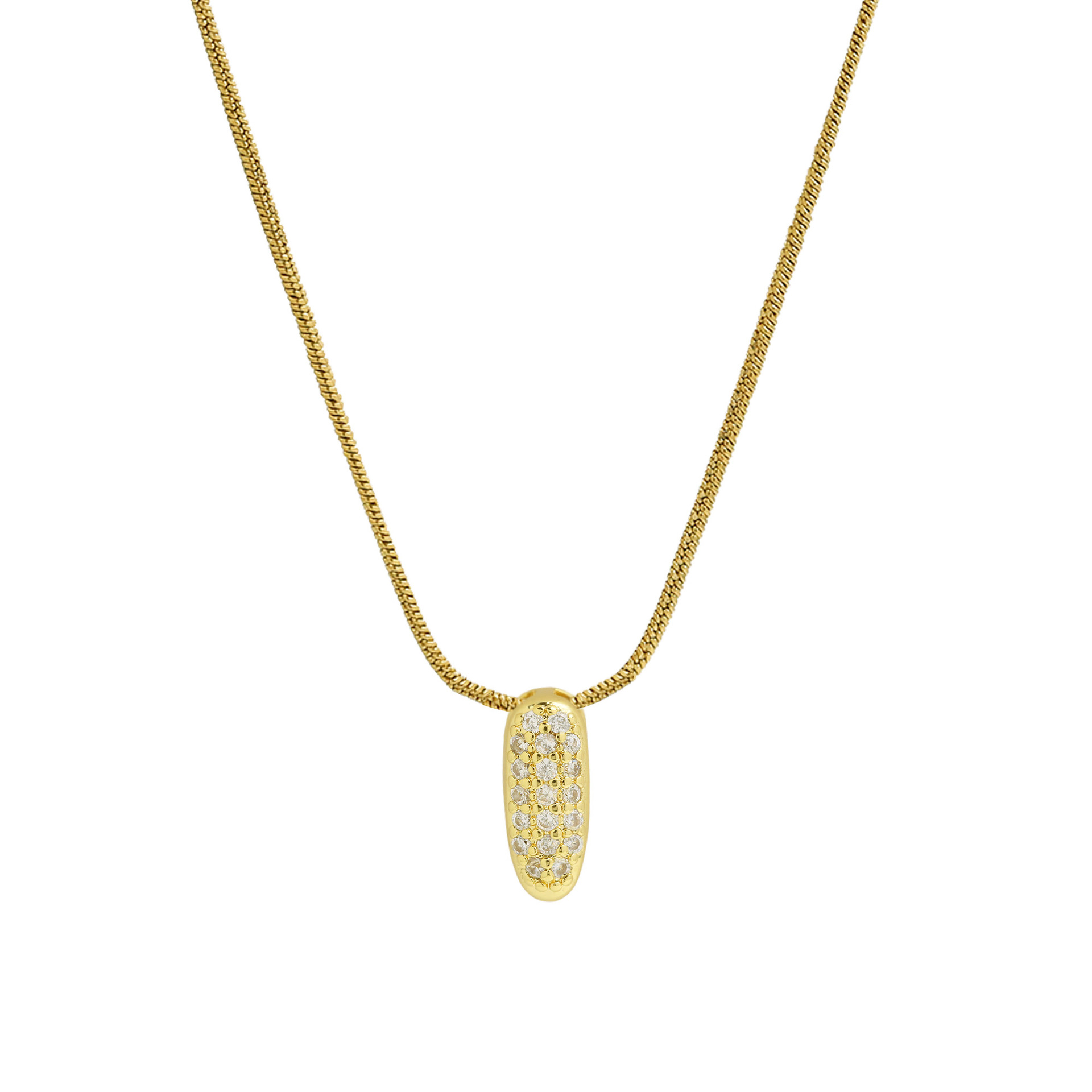 Diamond Bubble Letter Initial Necklace