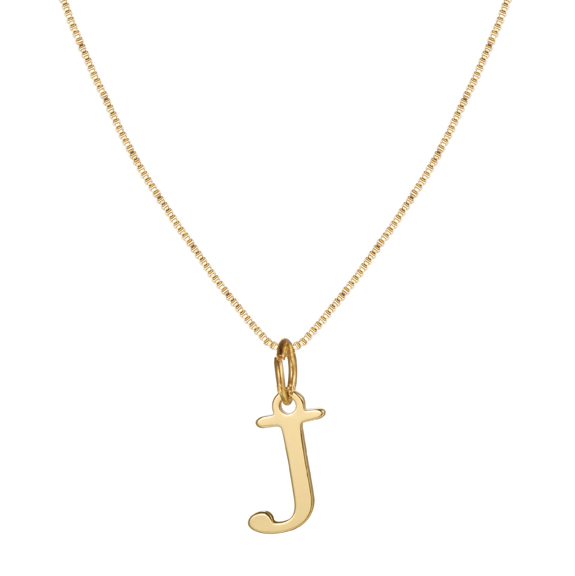 14k Minimal Serif Initial Necklace