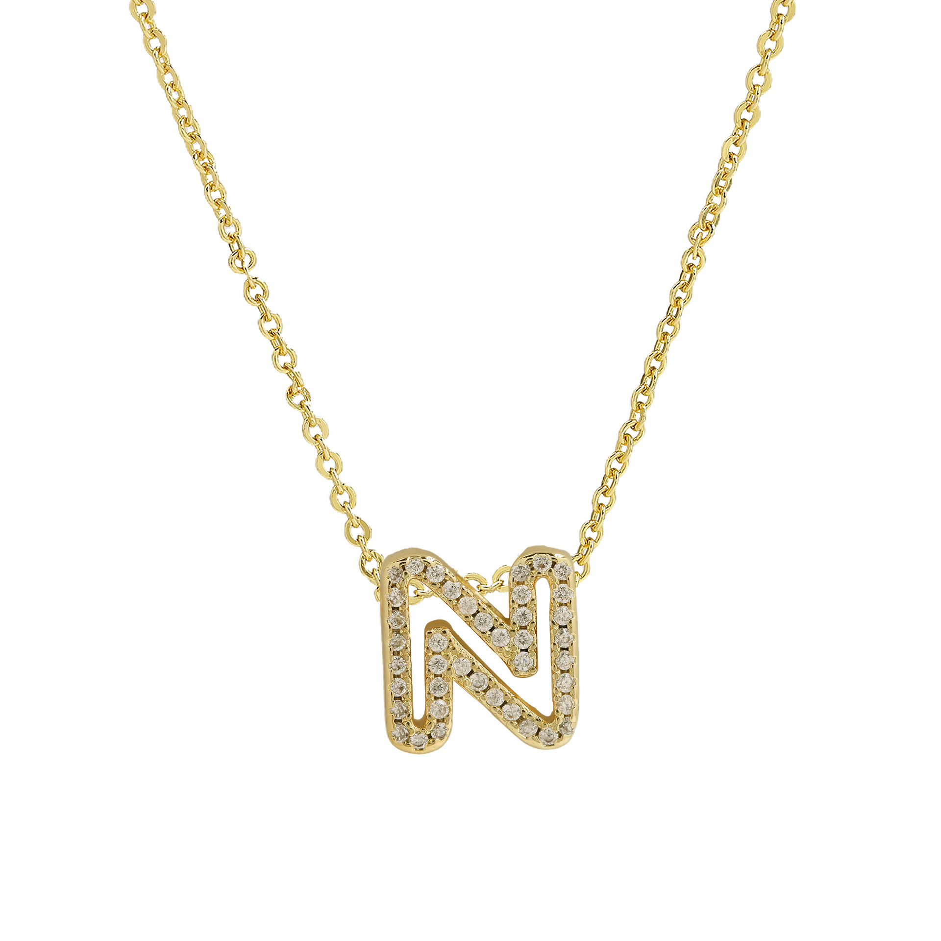 Dazzling Diamond Initial Necklace