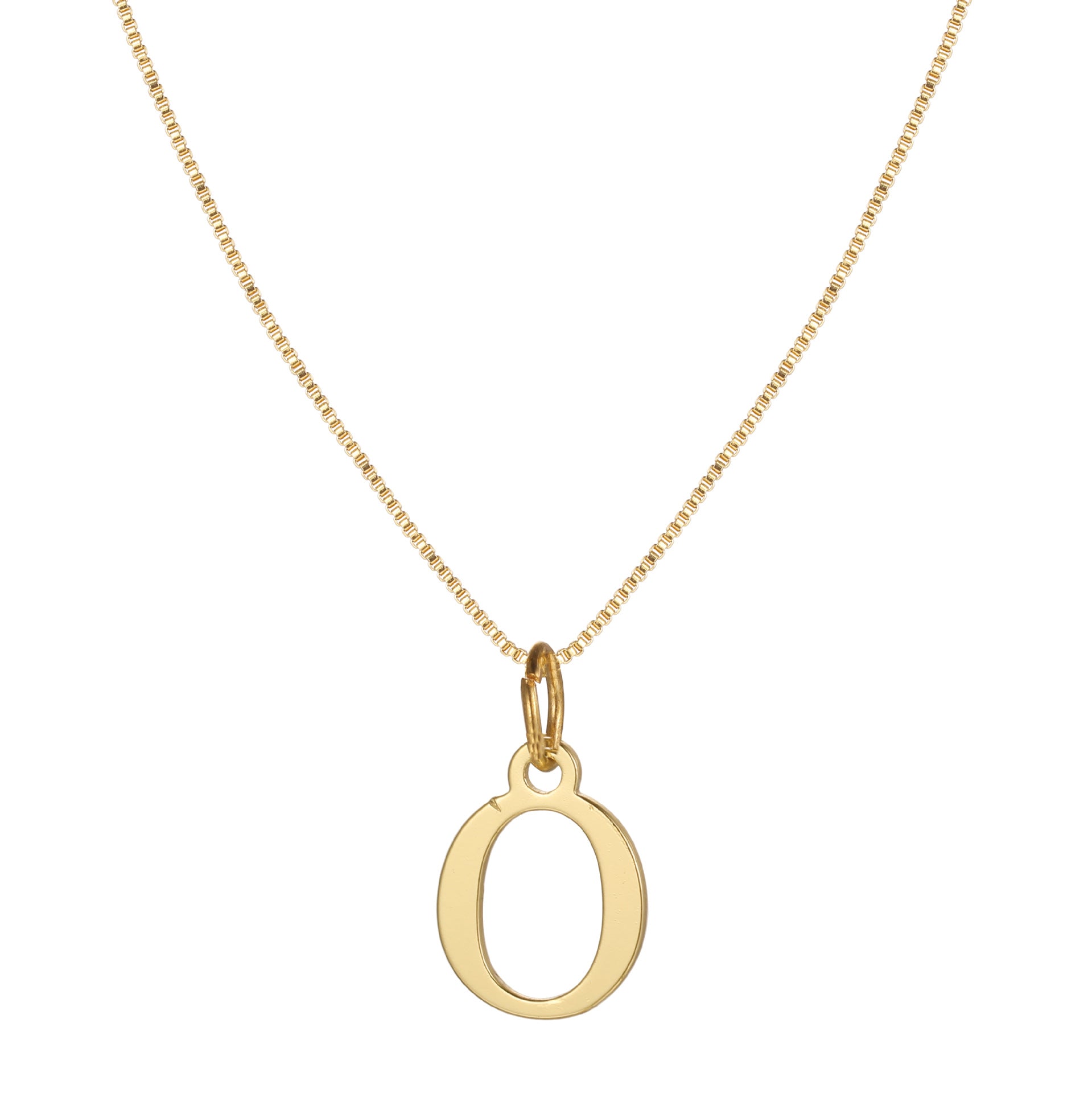 14k Minimal Serif Initial Necklace