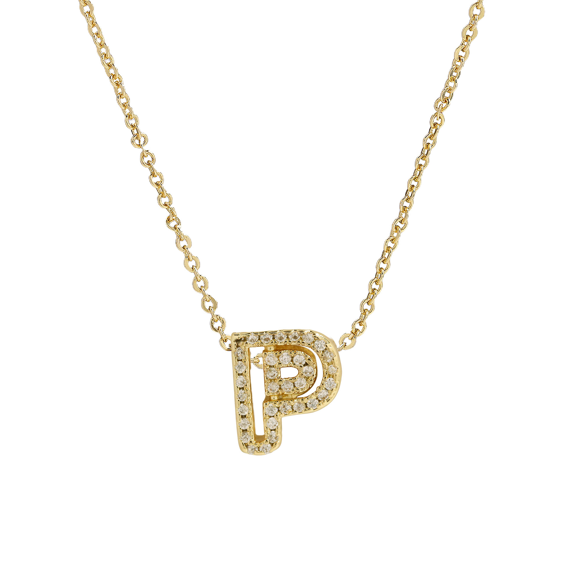 Dazzling Diamond Initial Necklace