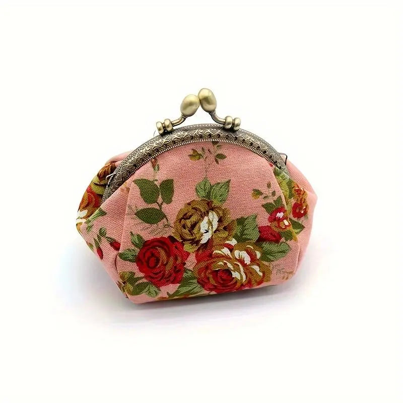 Vintage Floral Kiss Lock Coin Purse
