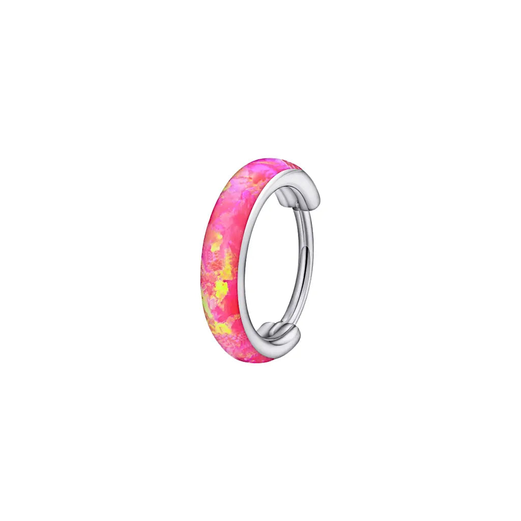 Chunky Opal Hinged Nose Hoop