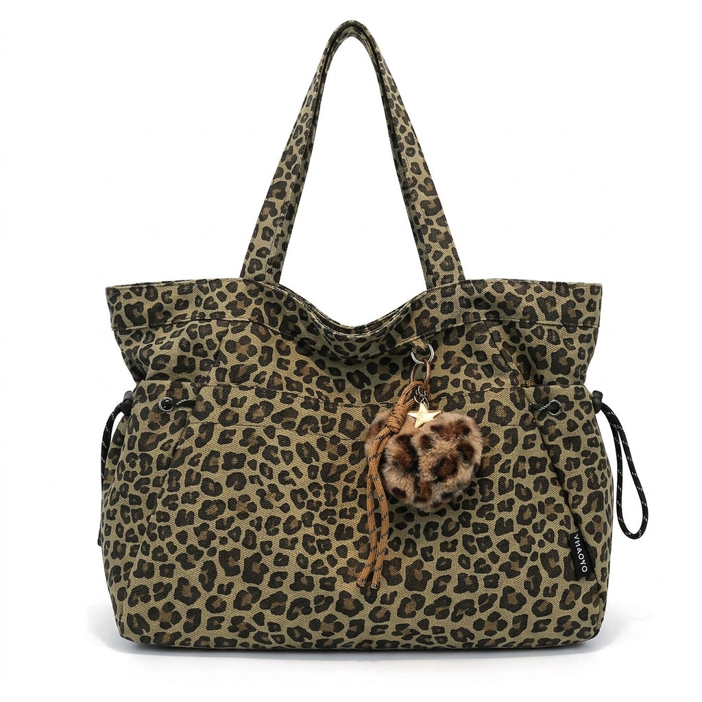 Leopard Pattern With Pendant Tote Bag