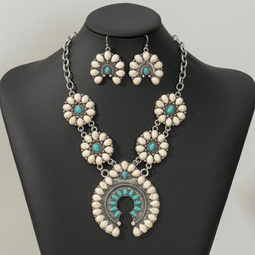 Classic Boho Necklace and Earrings Set