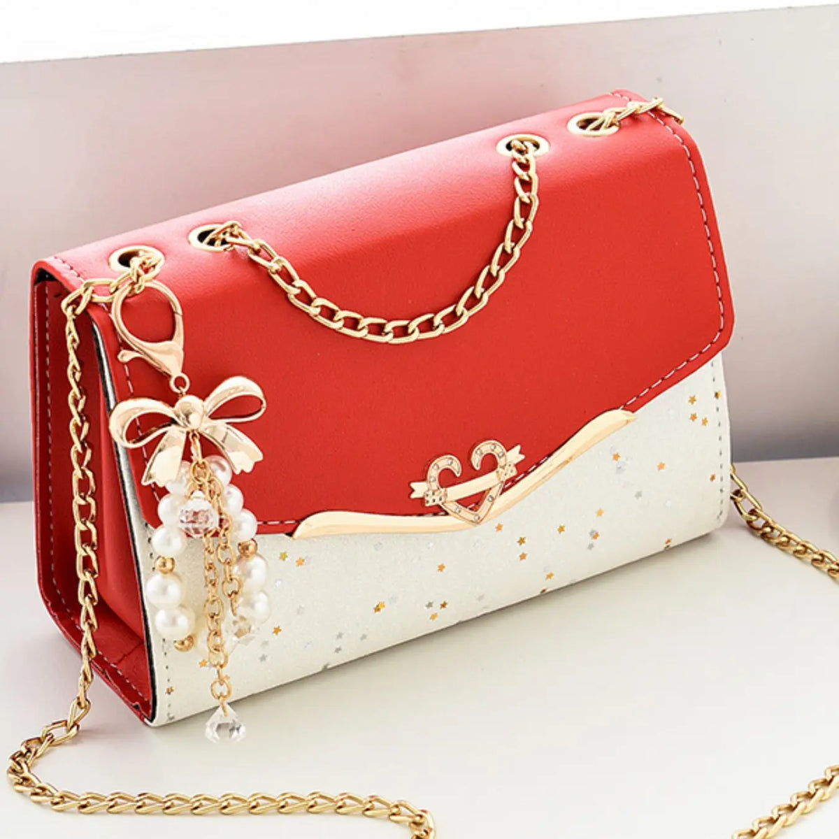 Elegant Star Glitter Chain Strap Bag
