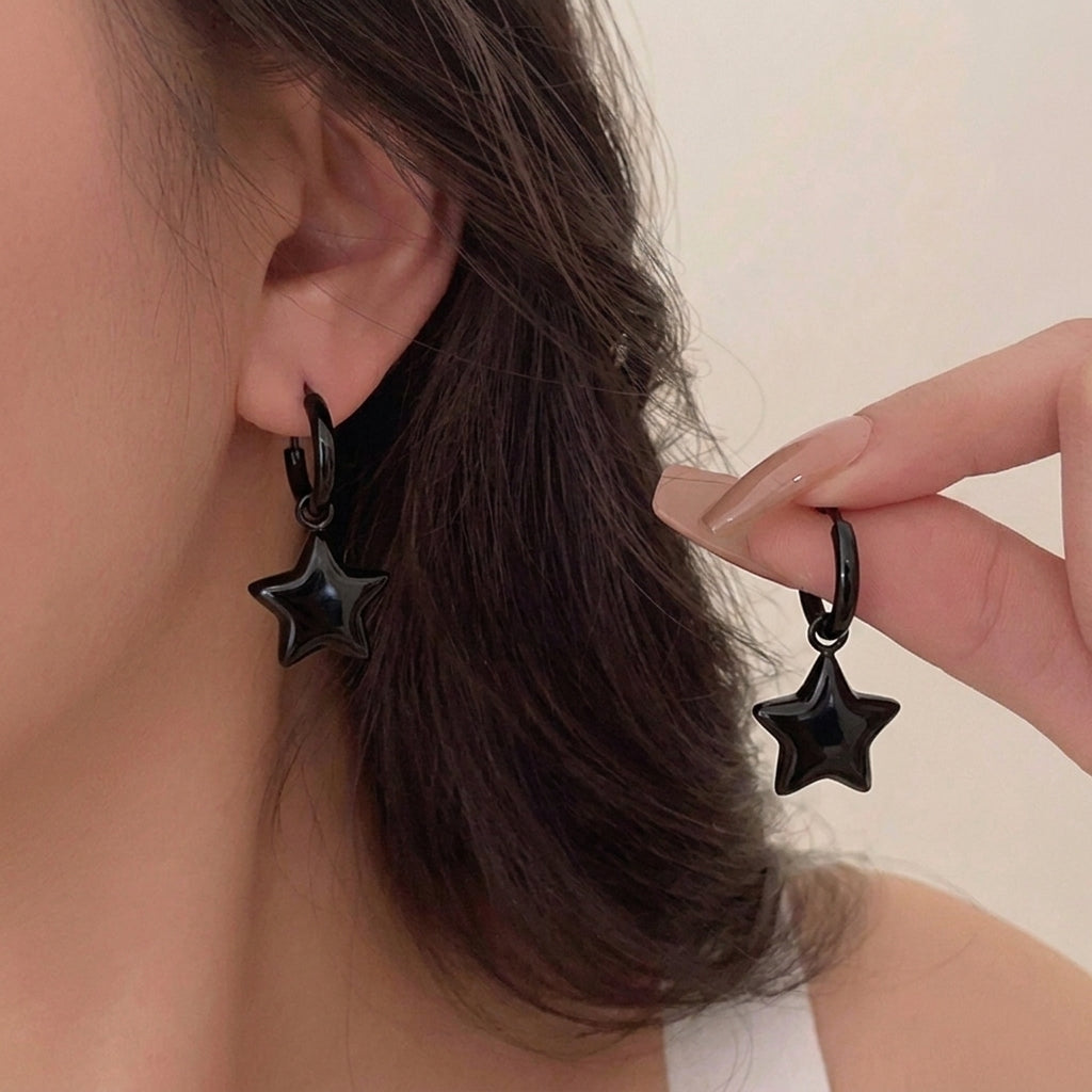 Bubble Star Huggie Hoop Earrings