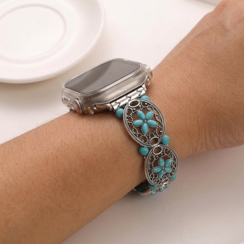 Turquoise Floral Smart Watch Band