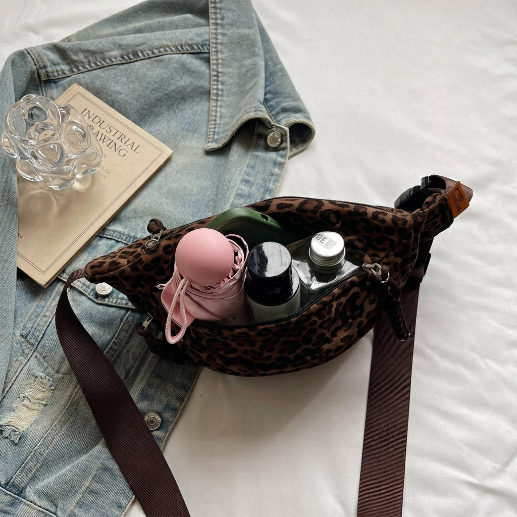 Classy Leopard Print Crossbody Bag