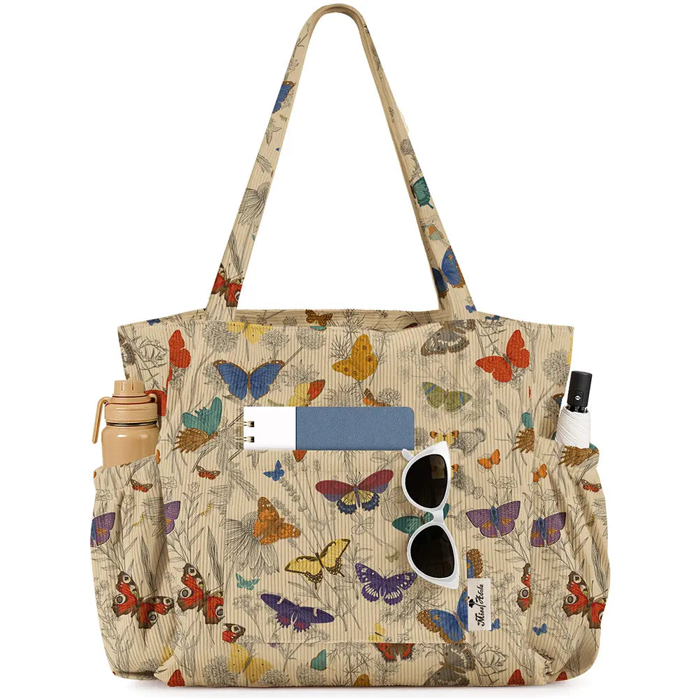 Casual Patterned Zipper Tote Bag