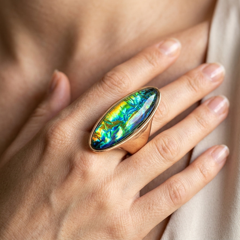 Oval Chunky Crystal Ring
