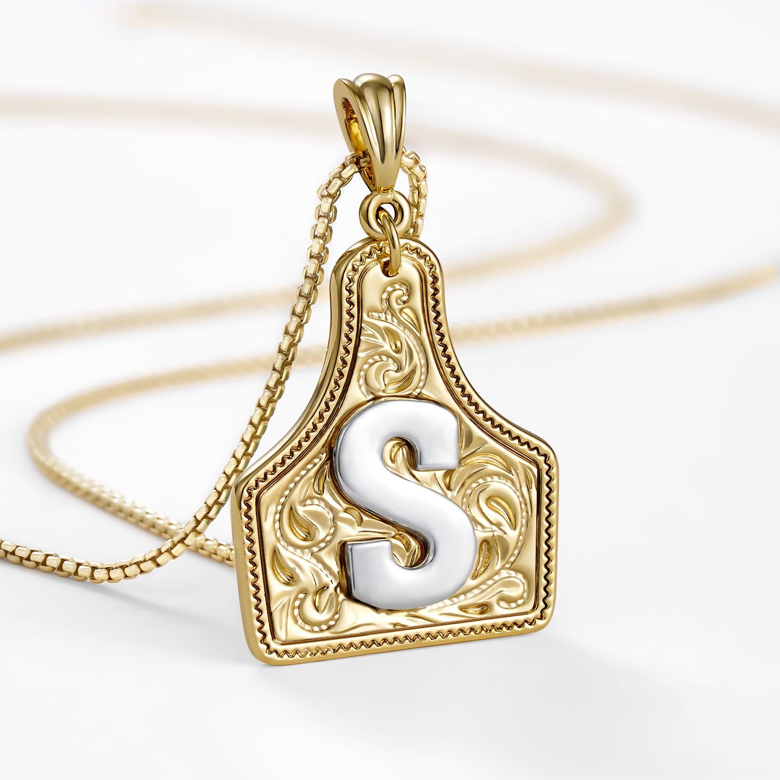 14k Elegant Cowgirl Initial Necklace