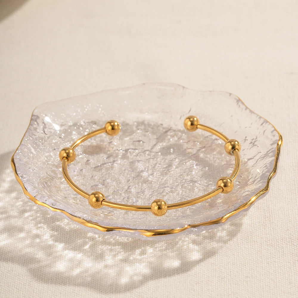 Classy Separated Sphere Bangle Bracelet