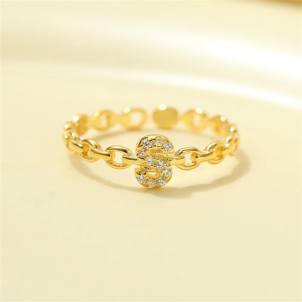 Dainty Diamond Letter Initial Ring