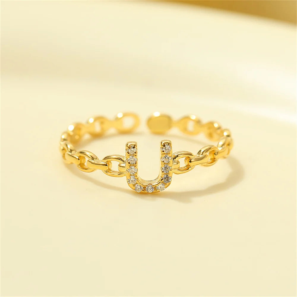 Dainty Diamond Letter Initial Ring