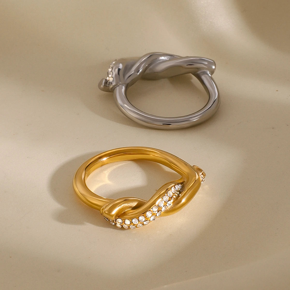 Intertwined Diamond Accent Ring