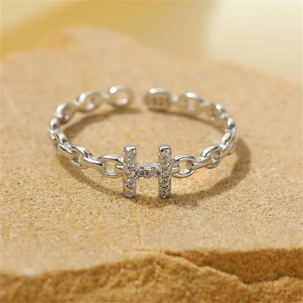 Dainty Diamond Letter Initial Ring