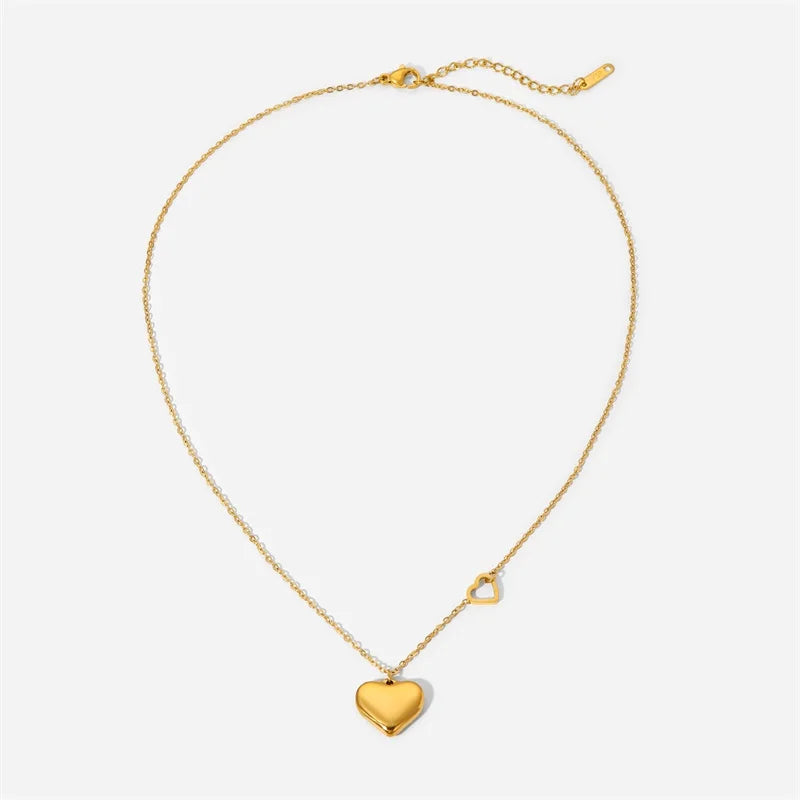 Dainty Heart Accented Heart Pendant Necklace